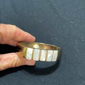 Banana republic mother of Pearl, inlay, gold tone bracelet